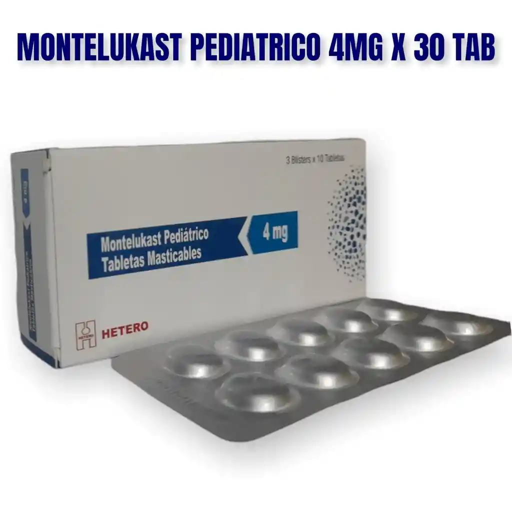 Montelukast Pediatrico 4mg X30 Tabletas Mastica