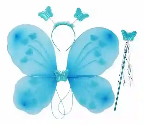 Alas Mariposa Azul Con Centro Y Tiara