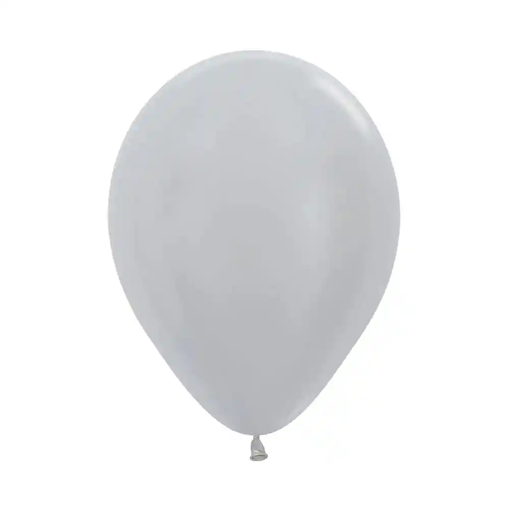 Globos R 12 Satin Plata Sempertex X 50