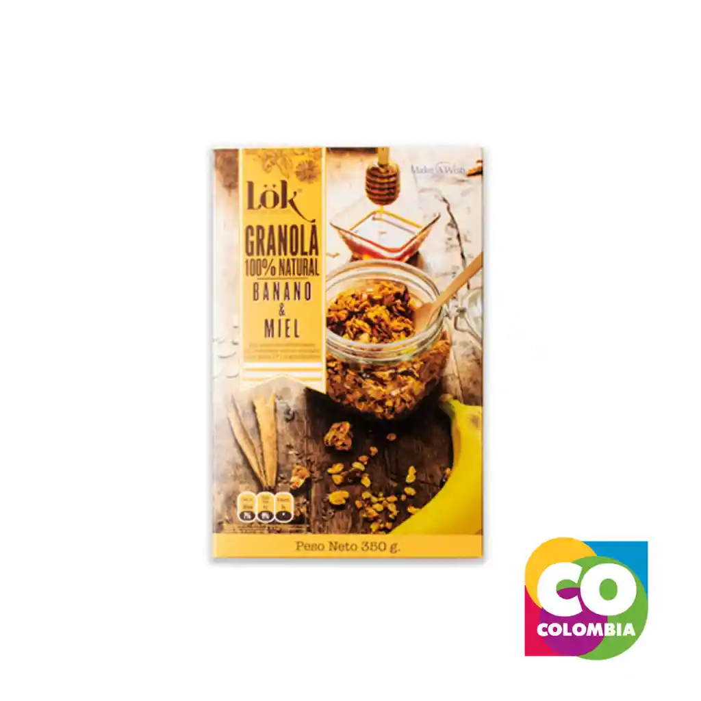 Granola Lok Sabor A Banano Marca Lok Embalaje De 1 Unidad Por 350g