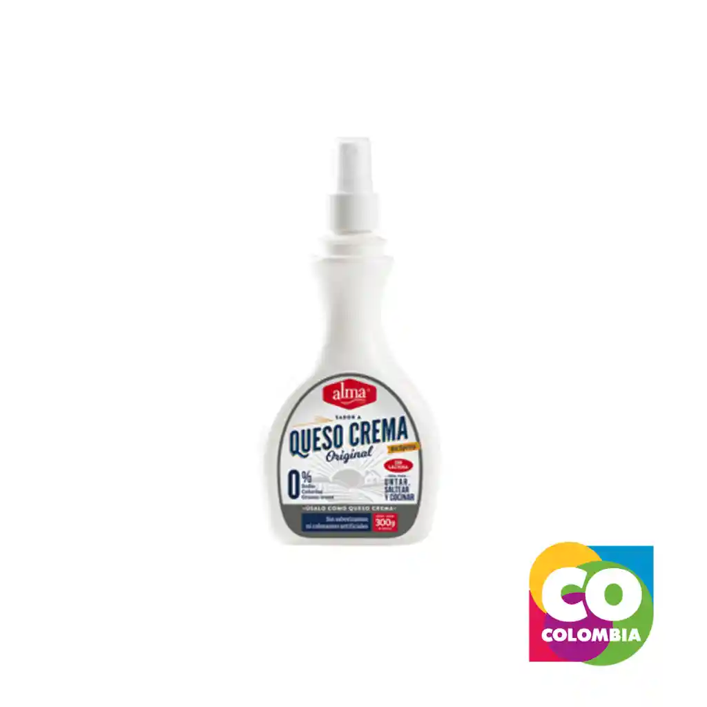 Queso Crema En Spray Marca Alma Embalaje De 1 Unidad Por 300gr