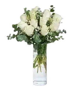 Rosas Blancas En Jarron