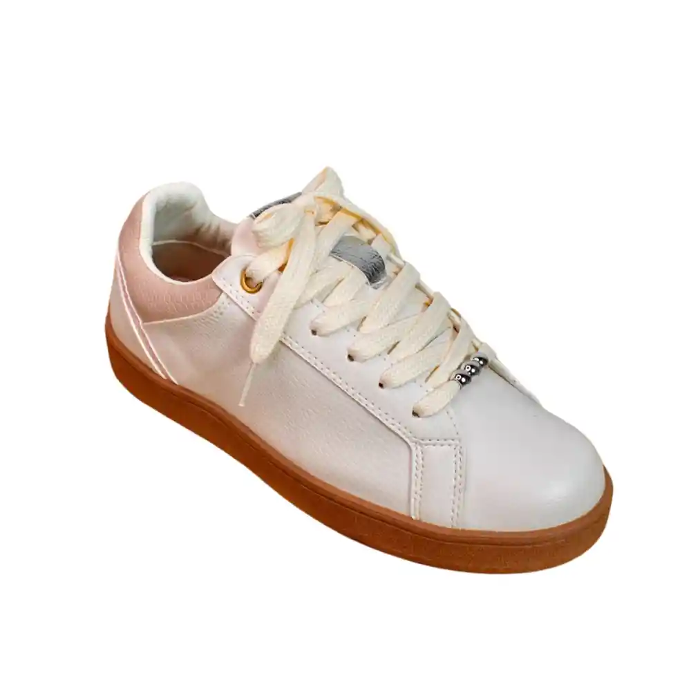 Zapato Dama Calzado Mujer Tenis Casual Karla Chacon Melisa Beige 36