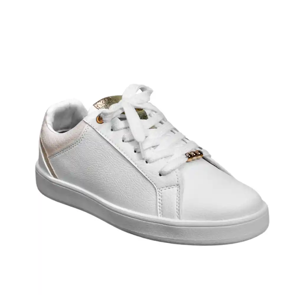 Zapato Dama Calzado Mujer Tenis Casual Karla Chacon Melisa Blanco 35