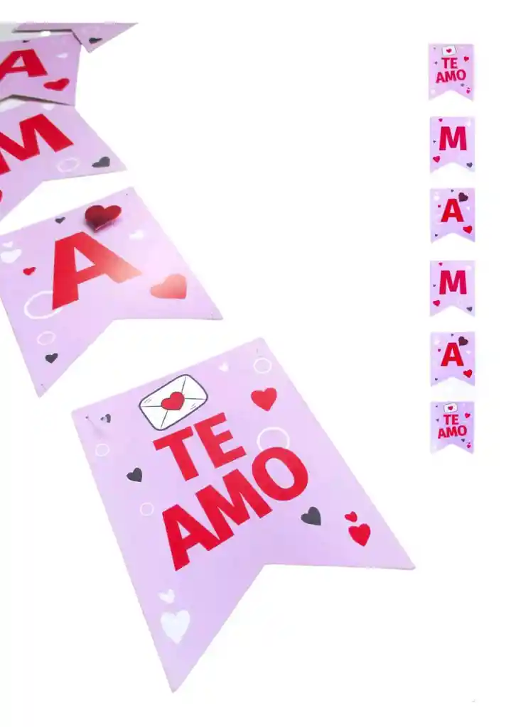 Letrero Te Amo Mama Tipo Guirnalda