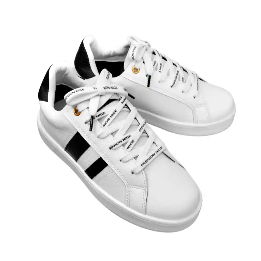 Zapato Dama Calzado Mujer Tenis Casual Karla Chacon Astrid Blanco 35