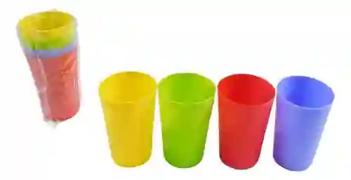 Pocillos Plásticos Vasos 12cm Cocina 4und Multicolor