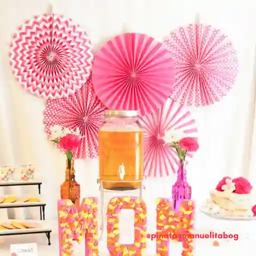 Kit Rosetones Decorativos Rosados X 6 Und Dia De La Madre