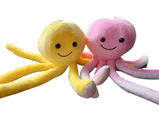 Duo De Pulpos Grandes, Rosado Y Amarillo