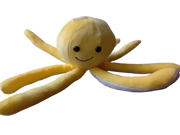 Pulpo De Peluche Amarillo -33cm
