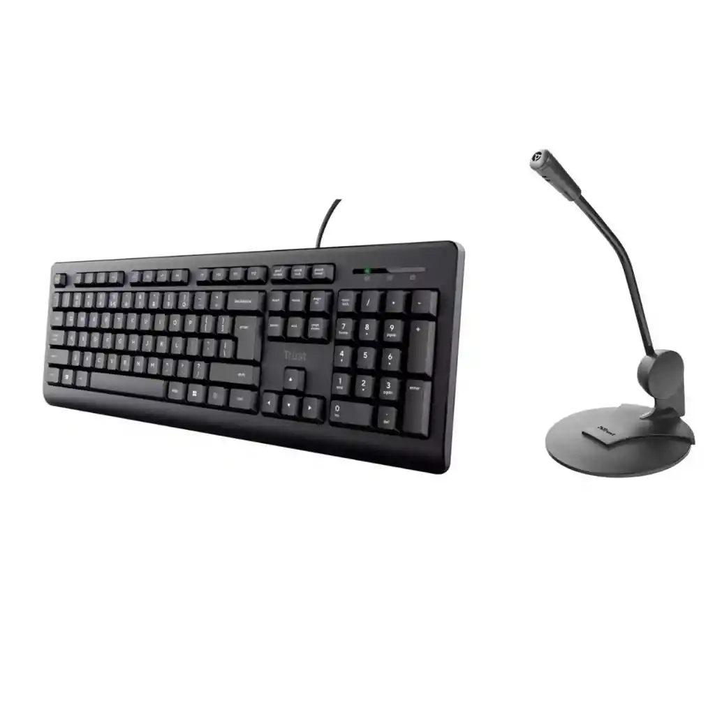 Microfono Cuello De Ganso + Teclado Combo Trust Primo Promo