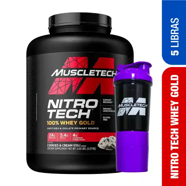 Nitrotech Whey Gold 5 Libras Cookies And Cream + Shaker