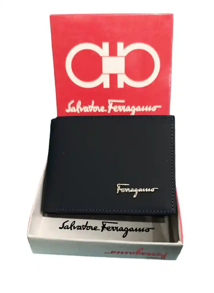 Billetera Para Caballero Inspirada En Salvatore Ferragamo Azul
