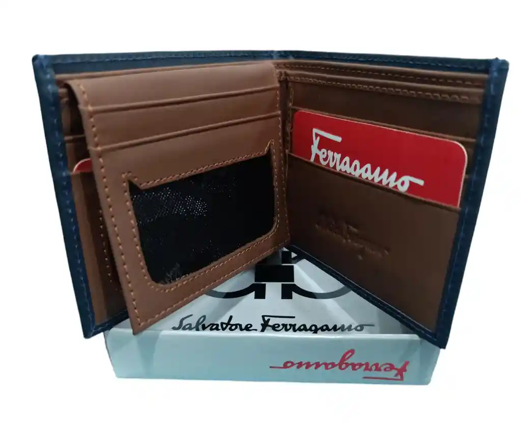 Billetera Para Caballero Inspirada En Salvatore Ferragamo Azul