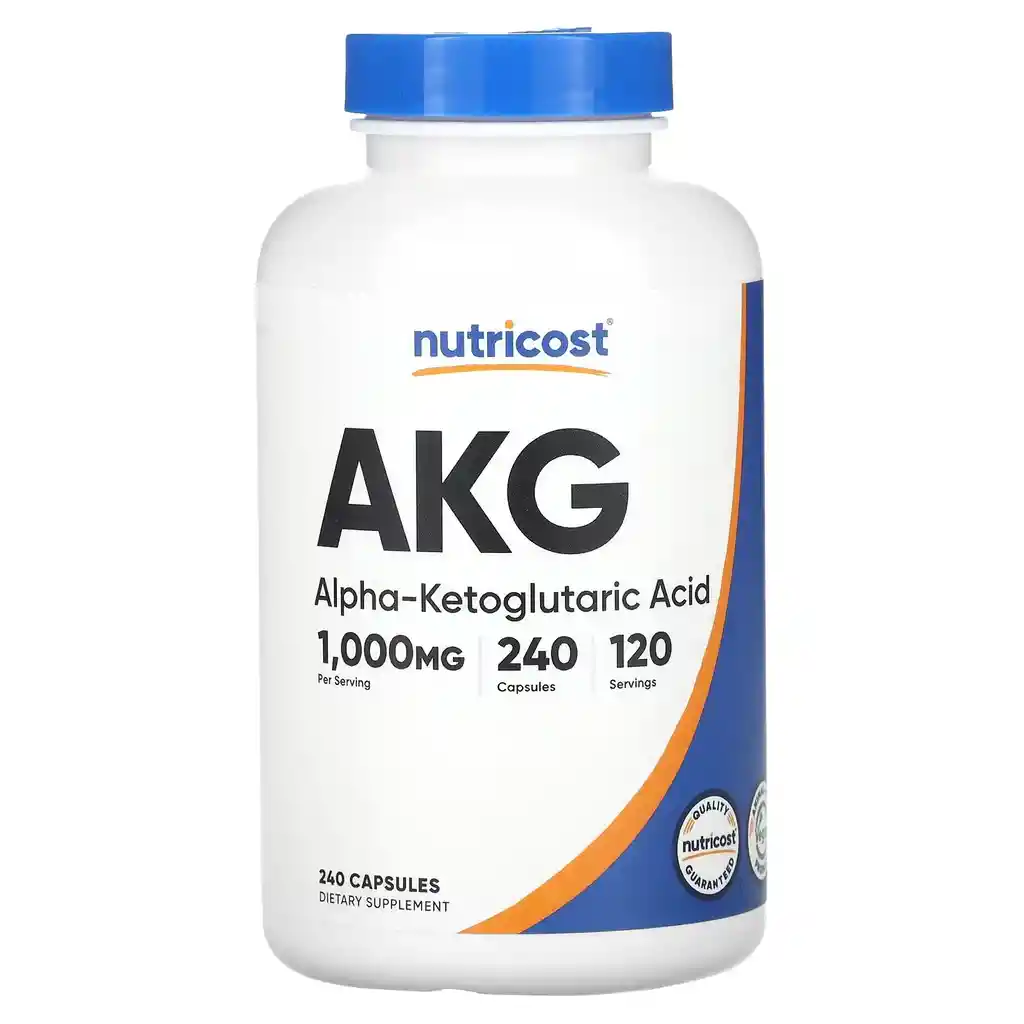 Nutricost Akg (ácido Alfa Ketoglutárico) Soporte De Energia - 1,000 Mg - 240 Cápsulas