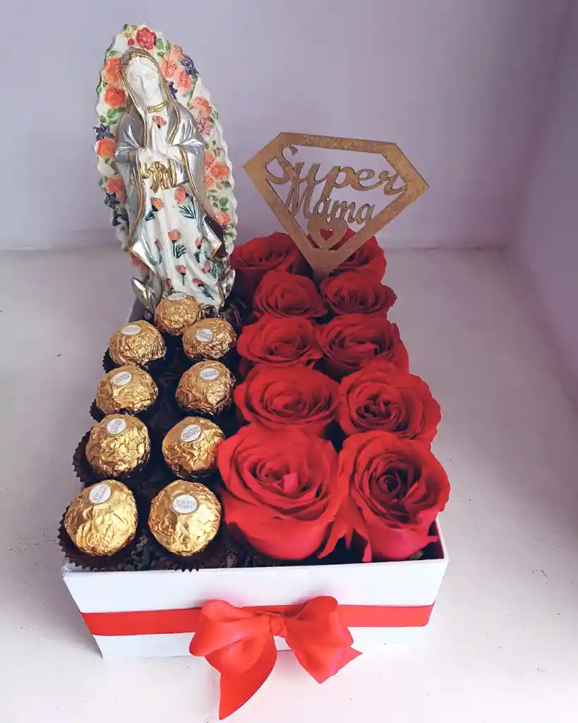 Caja De Rosas Con Ferreros