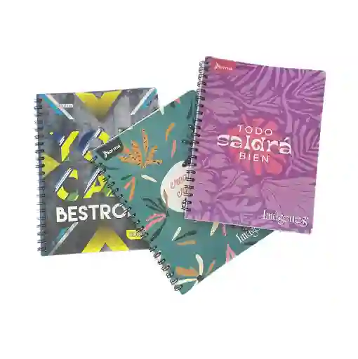 Cuaderno Grande Niña Argollado Pasta Blanda Cuadros