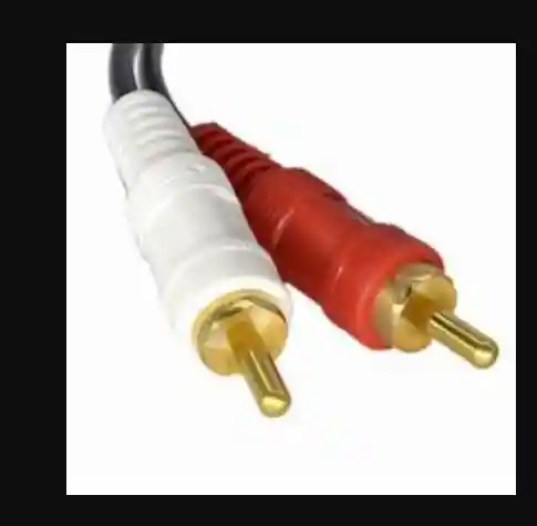 Cable Auxiliar De Audio Punta Dorada 2x1 Full Sonido Plug 3.5mm A Doble Rca Blanco/rojo 5 Metros