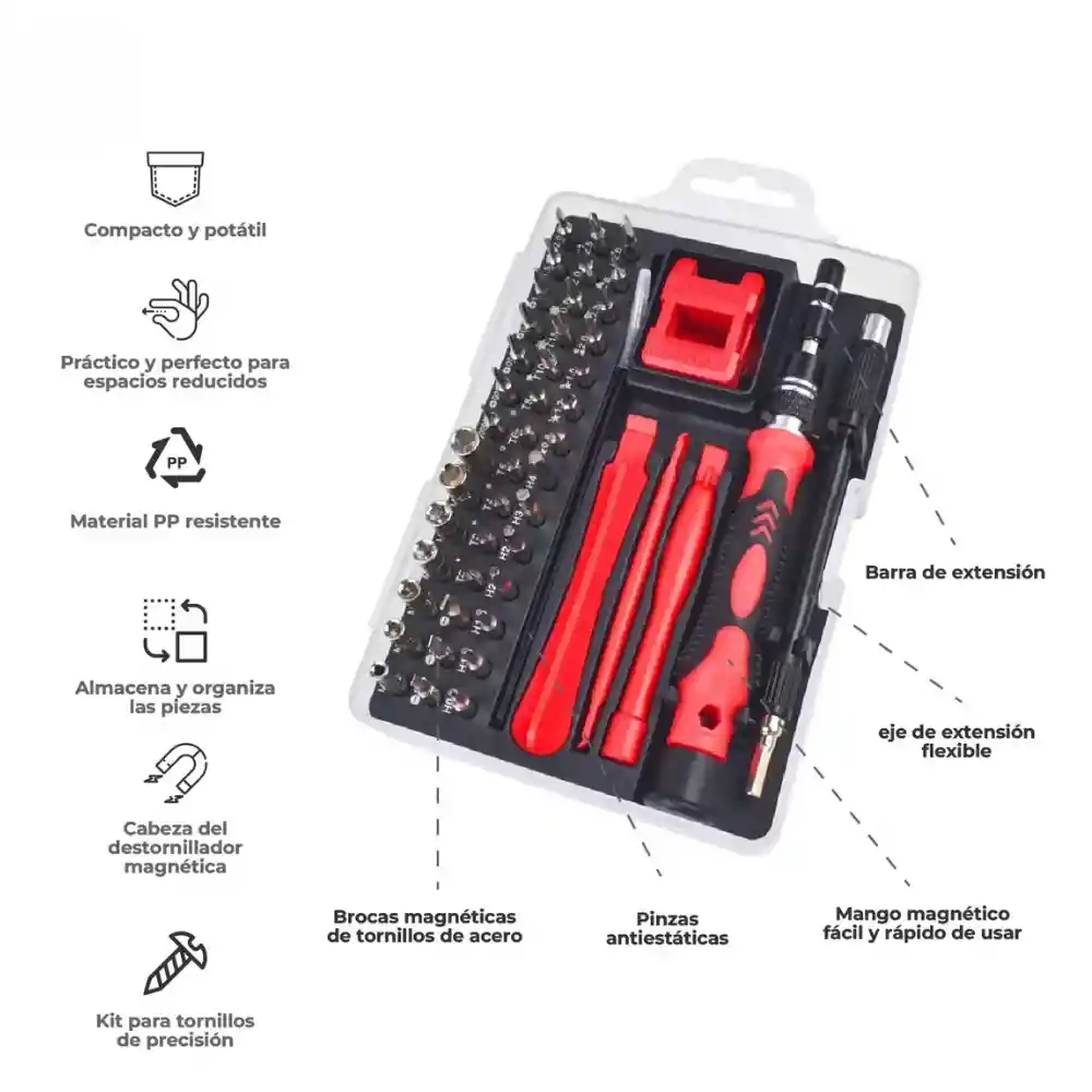 Set De Destornilladores Precisión Estuche Multifunción Herramientas Manuales De Reparación