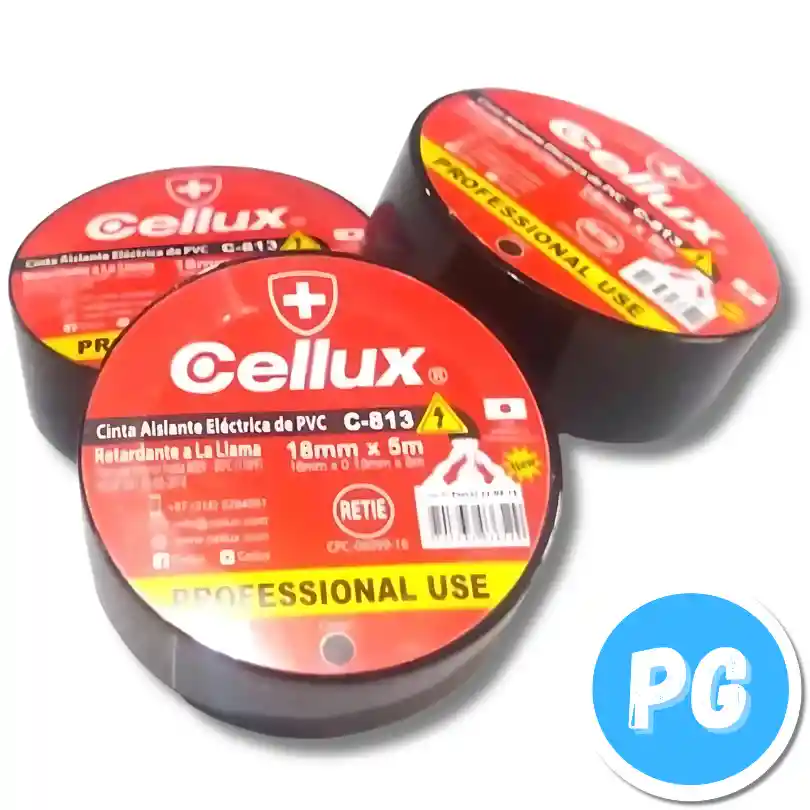 Cinta Cellux Aislante Negra 18mm X5 Metros Unidad