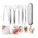 Kit Dental Limpieza Oral En Acero Set De 6 Accesorios