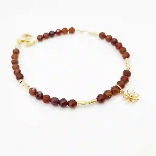 Pulsera Flor Y Piedras Naturales