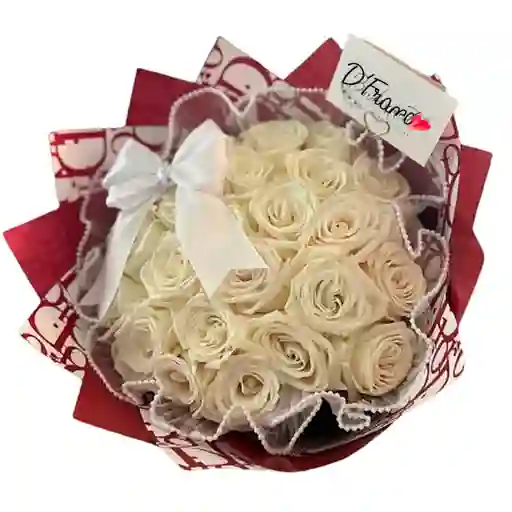 Bouquet De Rosas Blancas Perlas