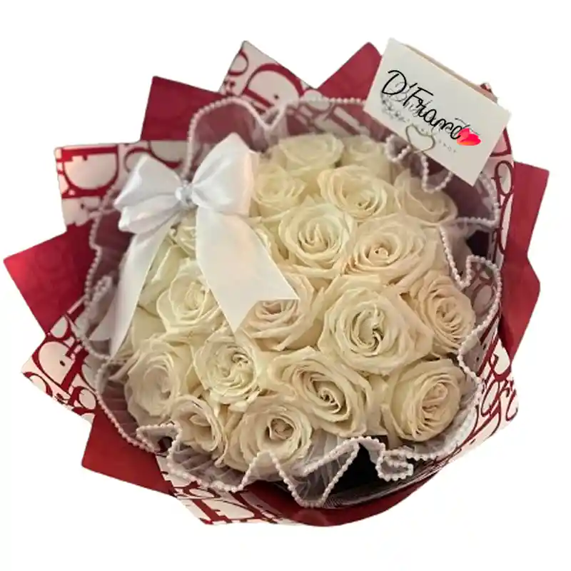 Bouquet De Rosas Blancas Perlas