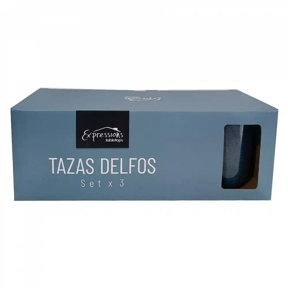 Mug Taza Expressions Set X3 315 Ml Porcelana