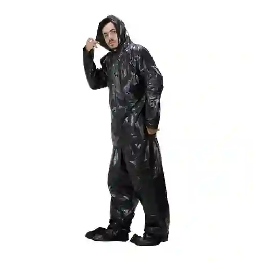 Traje Impermeable Negro Talla Xl Metalizado Calibre 2.5