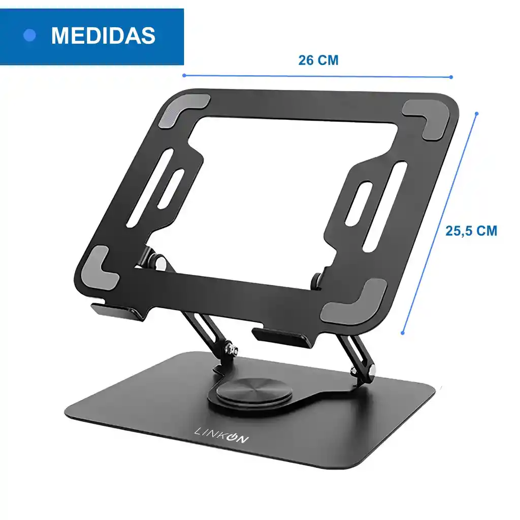 Soporte Rotativo Para Portatil Ipad Tablet Aluminio Plegable