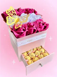 Regalo Especial Joyero Con Rosas Eternas Y Chocolates- Feliz Dia De La Madre - Regalo Feliz Dia