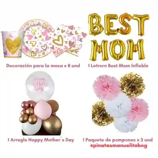 Kit Decoracion Best Mom Dia De La Madre