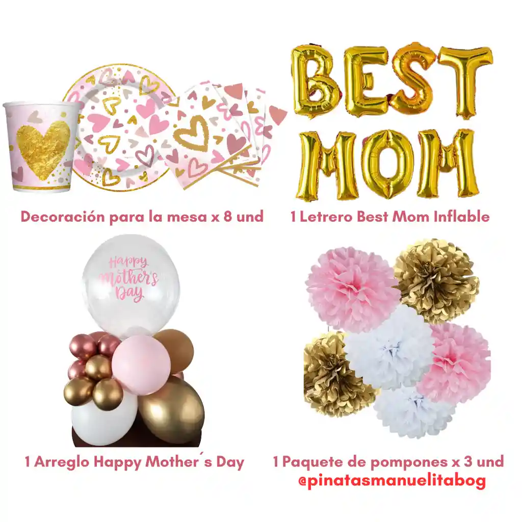 Kit Decoracion Best Mom Dia De La Madre