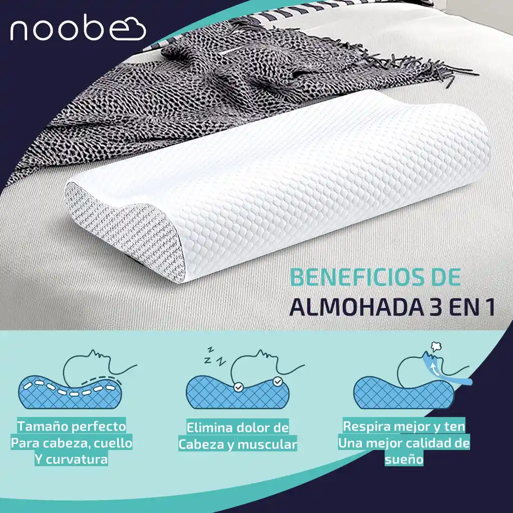 Almohada Viscoelastica Memory Foam Cervical Noobe Ajustable