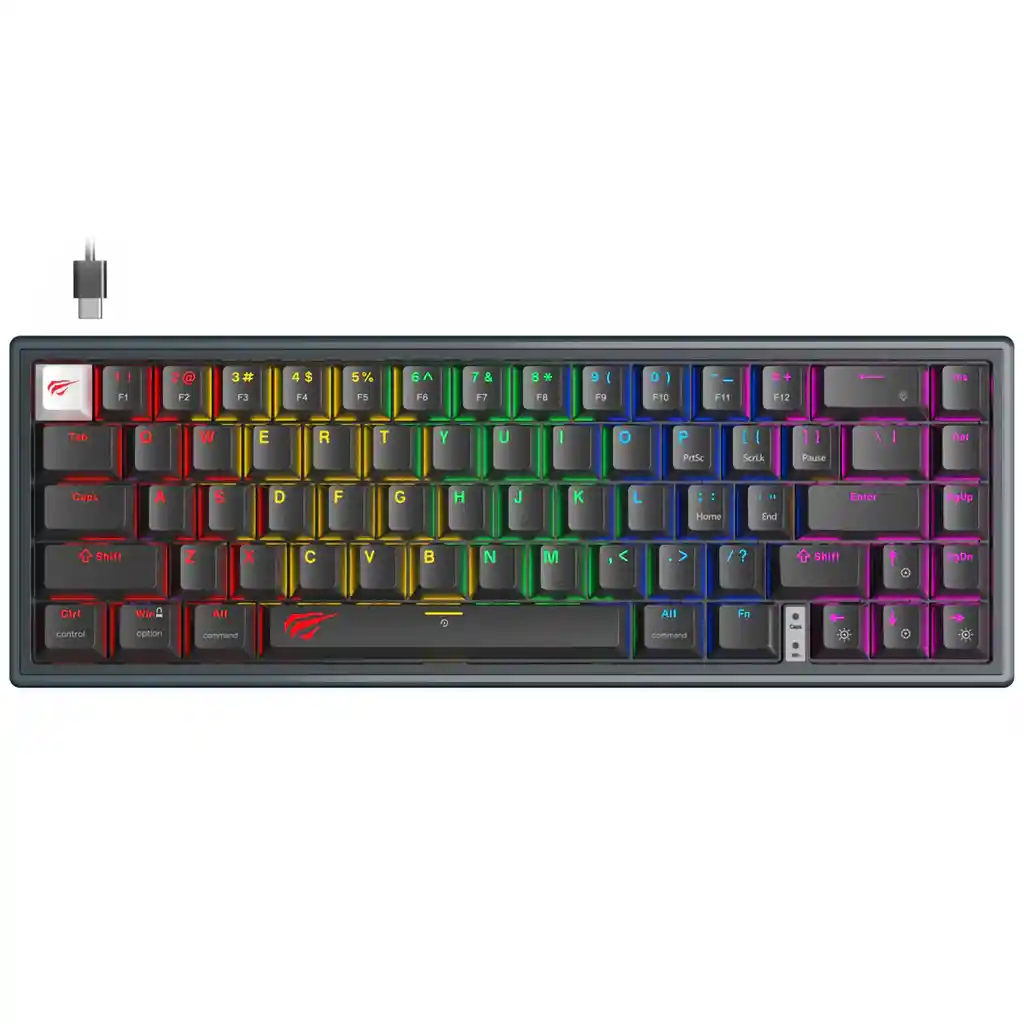 Teclado Mecánico Gamer 65% Havit Kb874l Rgb Retroiluminado