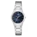 Reloj Mujer Qyq Qa45j202y Acero Azul Plateado+ Estuche