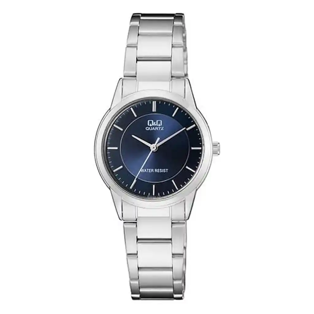 Reloj Mujer Qyq Qa45j202y Acero Azul Plateado+ Estuche