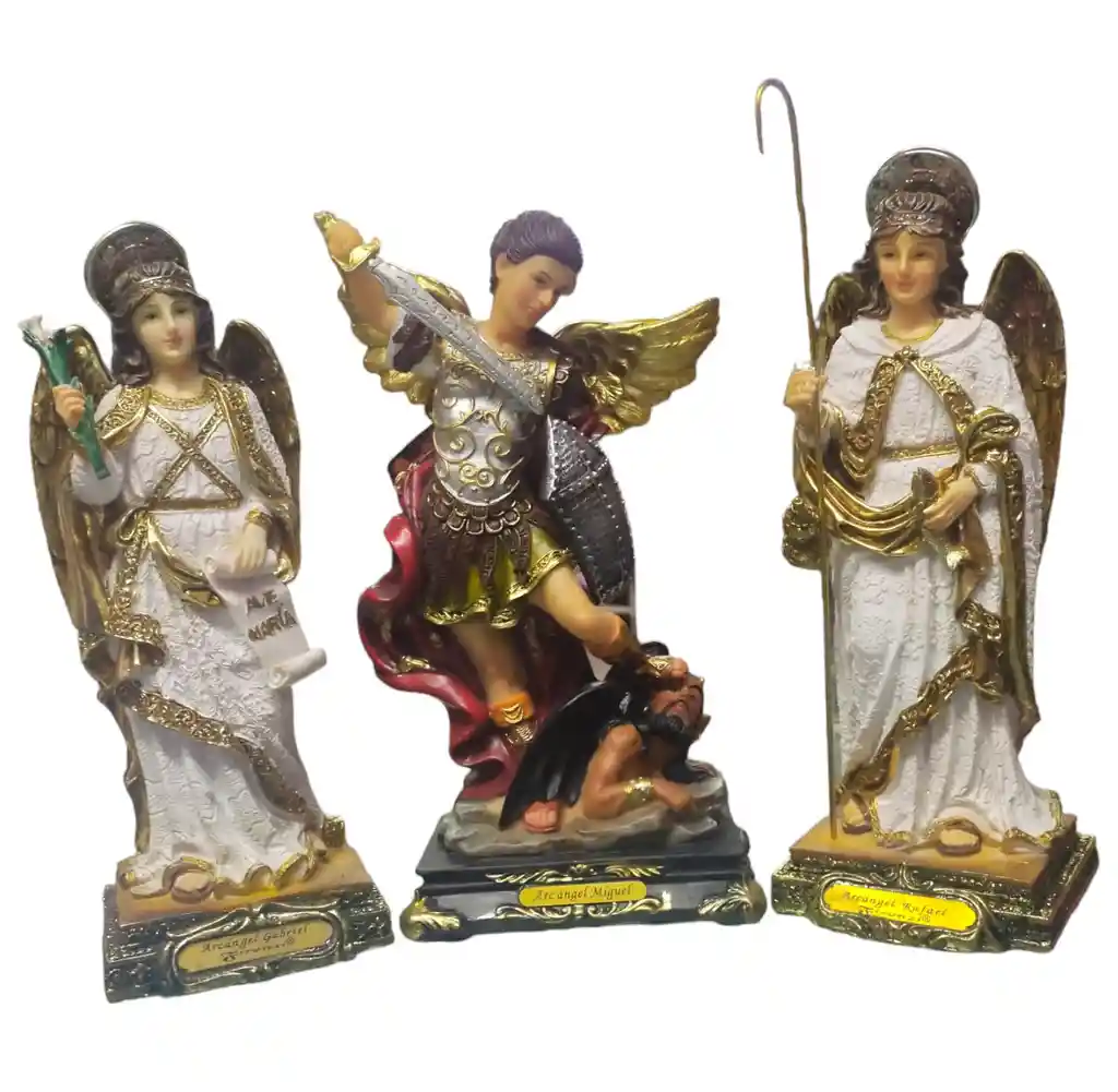 Figura Religiosa Firenzi Santo En Ceramica 22 Cm De Alto Trio De Arcangeles