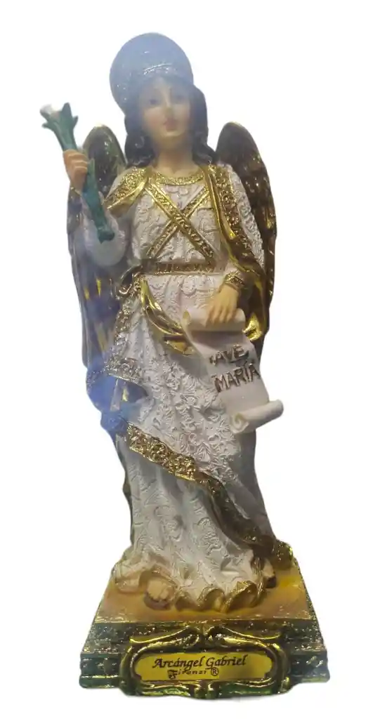 Figura Religiosa Firenzi Santo Dorado 21 Cm De Alto Arcangel Gabriel