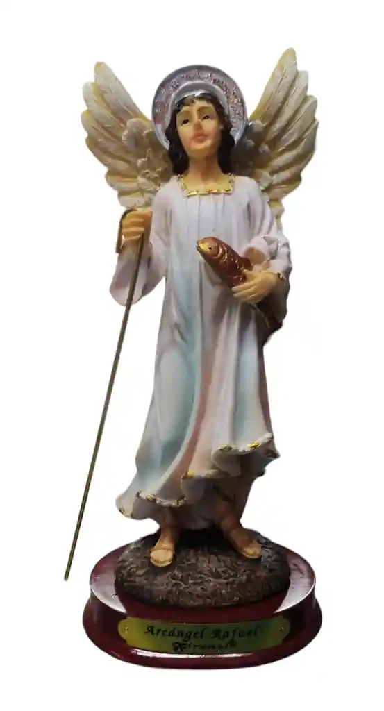 Figura Religiosa Firenzi Santo En Ceramica 22 Cm De Alto Arcangel San Rafael