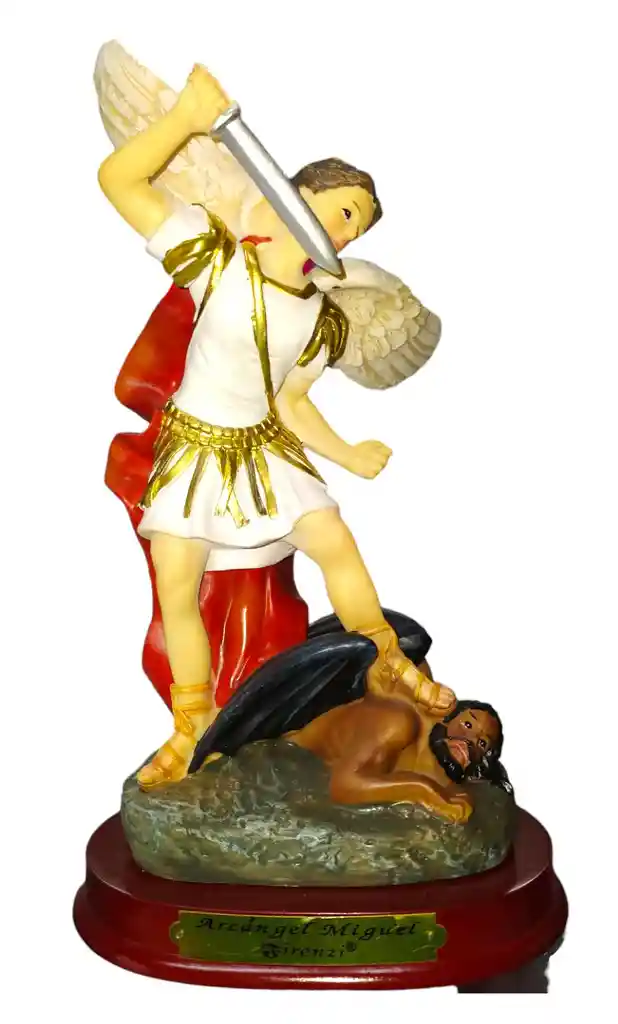 Figura Religiosa Firenzi Santo En Ceramica 21 Cm De Alto Arcangel Miguel