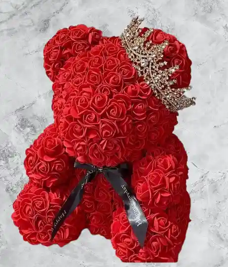 Oso De Rosas De 40 Cm Rojo