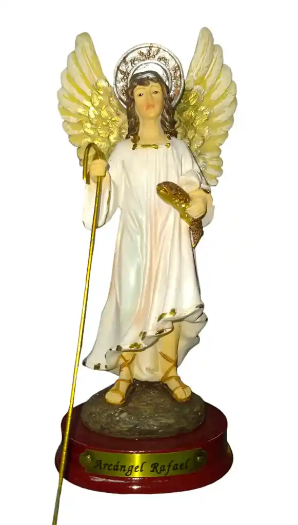 Figura Religiosa Firenzi Santo En Ceramica 14 Cm De Alto Arcangel Rafael