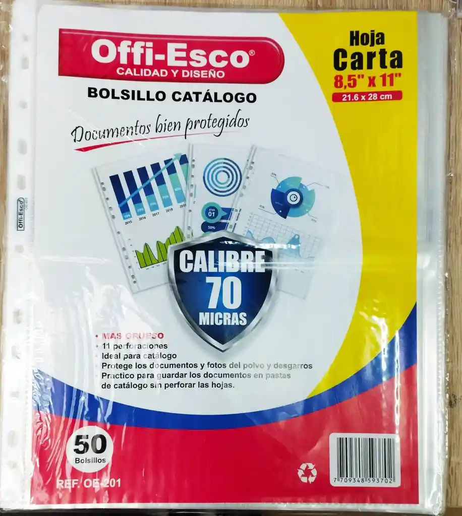 Bolsillo De Acetato Delgado Paqute X 50 Und