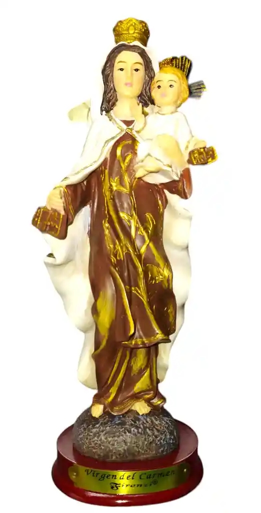 Virgen Del Carmen Fiorenzi En Ceramica 22 Cm De Alto