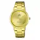 Reloj Para Hombre Qyq Qa38j010y Dorado Acero + Estuche