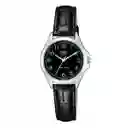 Reloj Para Mujer Qyq Qa07j305y Negro Cuero + Estuche