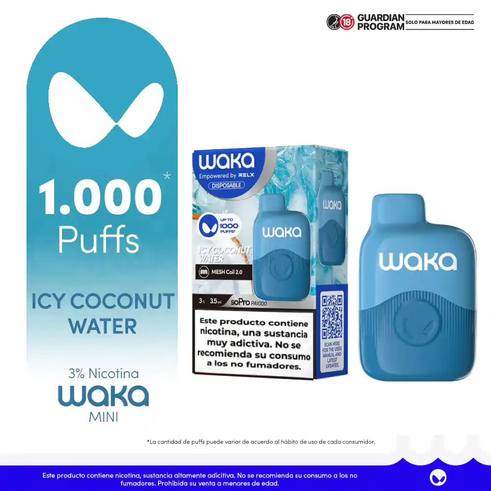 Waka Icy Coconut Water 1000puff