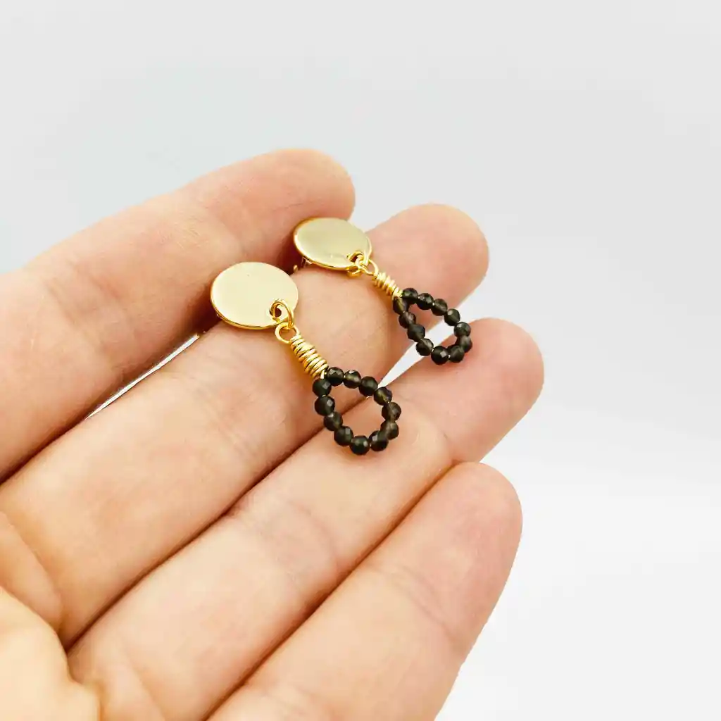 Aretes Gota De Obsidiana